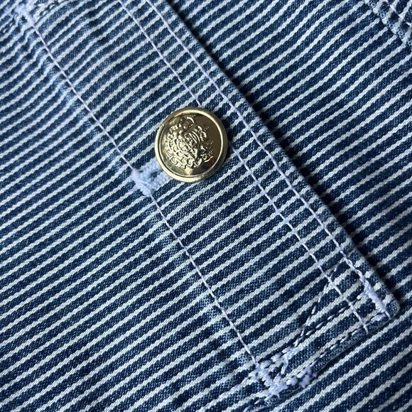 Free Assembly Pinstriped Button-Front Denim Skirt | Fall Capsule Cabincore - Picture 7 of 8